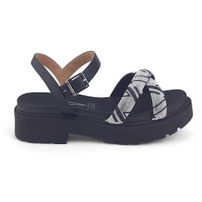 Sandália Papete Feminina Vizzano 6499.114 Tiras Strass Cristal