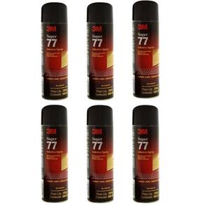 Kit 6 Adesivo Spray 77 330G 3M Cola Isopor Acetato Cortiça