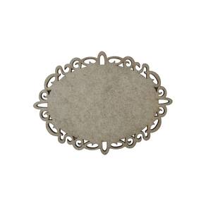 Placa Mdf Cru Artesanato Design Oval Arabesco 35Cm