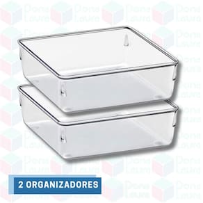 Organizador Acrílico Transparente Resistente Escritório 2 Un