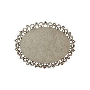 Placa Mdf Cru Artesanato Design Oval Flores Liso 35Cm