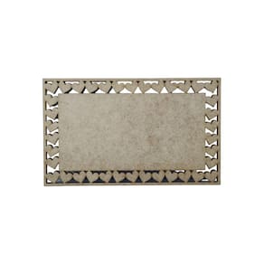 Placa Mdf Cru Artesanato Design Quadrado Coração Liso 35Cm
