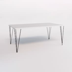 Mesa Elen Tampo Retangular 140 X 80 Cm De Madeira Branco New Green