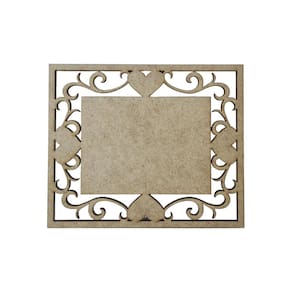 Placa Mdf Cru Artesanato Design Coração Quadrado Liso 30Cm