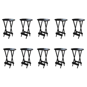 Kit 10 Mesas de Madeira Bistrô Dobravel Ideal para Bar e Restaurante Tabaco