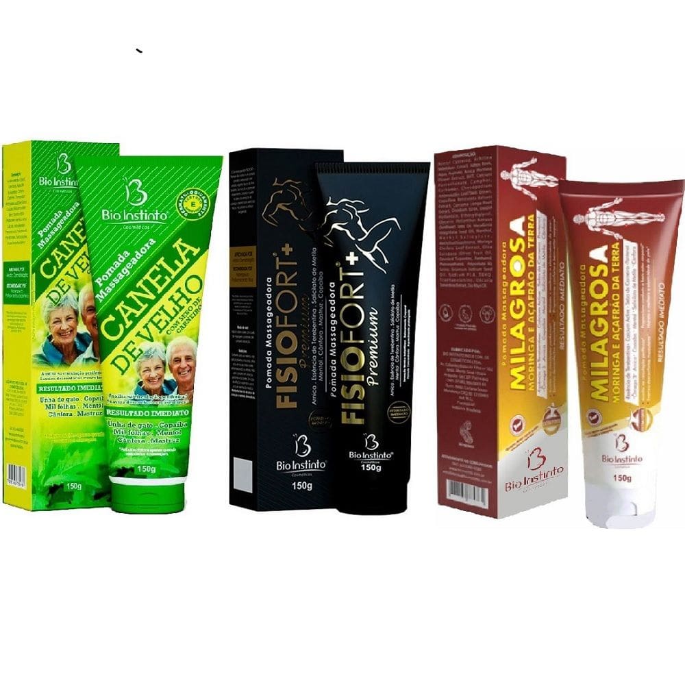 Kit Pomada Massageadora + FisioFort Premium + Mil Dores