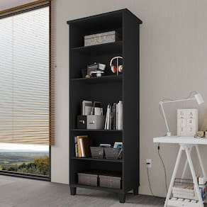 Estante Livreiro Multiuso Library 4 Prateleiras Ideal para Sala de Estar e Quarto - Preto