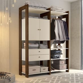 Closet Branco para Quarto Toronto Malbec/off White - Luapa