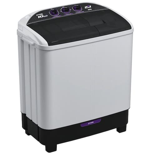 imagem-Lavadora 2 em 1 - 10 Kg - Lava 6 Kg e Centrifuga 4 Kg - Praxis Eletrodomésticos - 127v Branco/Preto - 110V