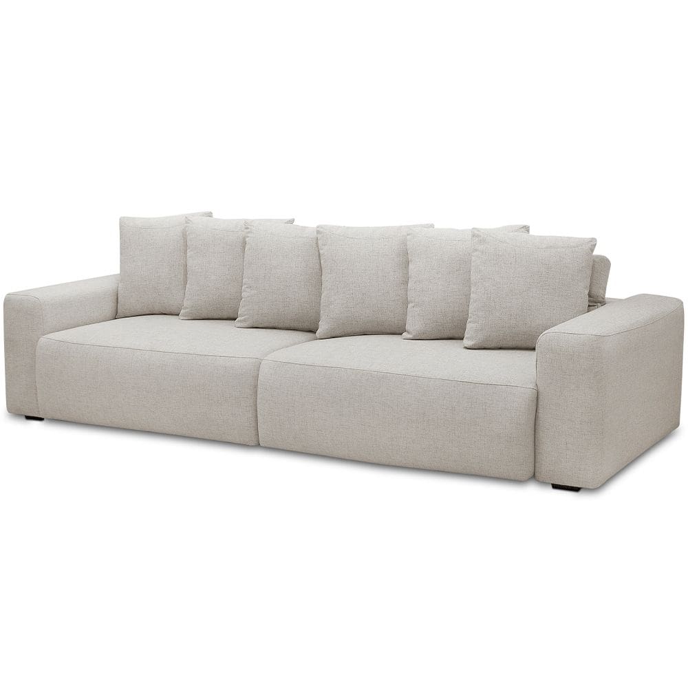 Sofá Retrátil Reclinável 4 Lugares Sala de Estar 290cm Van Gogh F04 Linho Natural - Lyam Decor