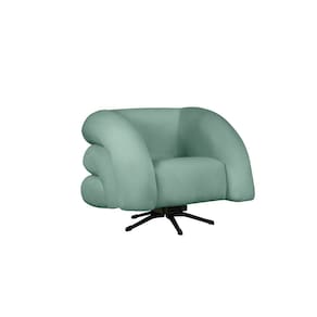 Poltrona Decorativa Giratória Micheli Veludo Acqua - Montanaris Decor
