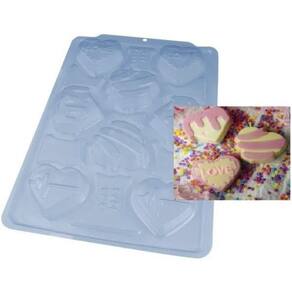 Kit 2 Formas com Silicone Corações Mães / Namorados 3678 Bwb
