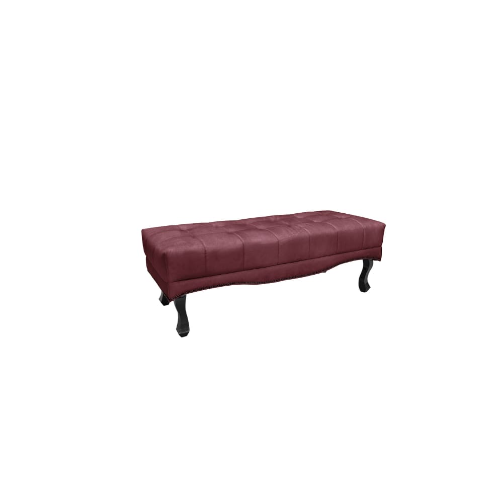 Recamier Calçadeira Decorativo Vicenza 1,60 cm Veludo Vinho - Montanaris Decor