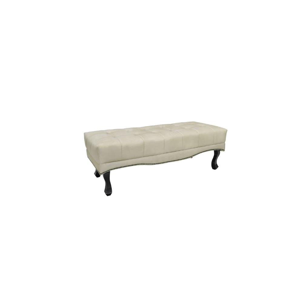 Recamier Calçadeira Decorativo Vicenza 1,60 cm Veludo Bege - Montanaris Decor