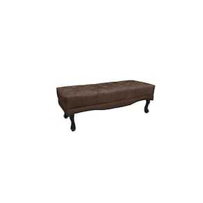 Recamier Calçadeira Decorativo Vicenza 1,40 cm Veludo Marrom - Montanaris Decor