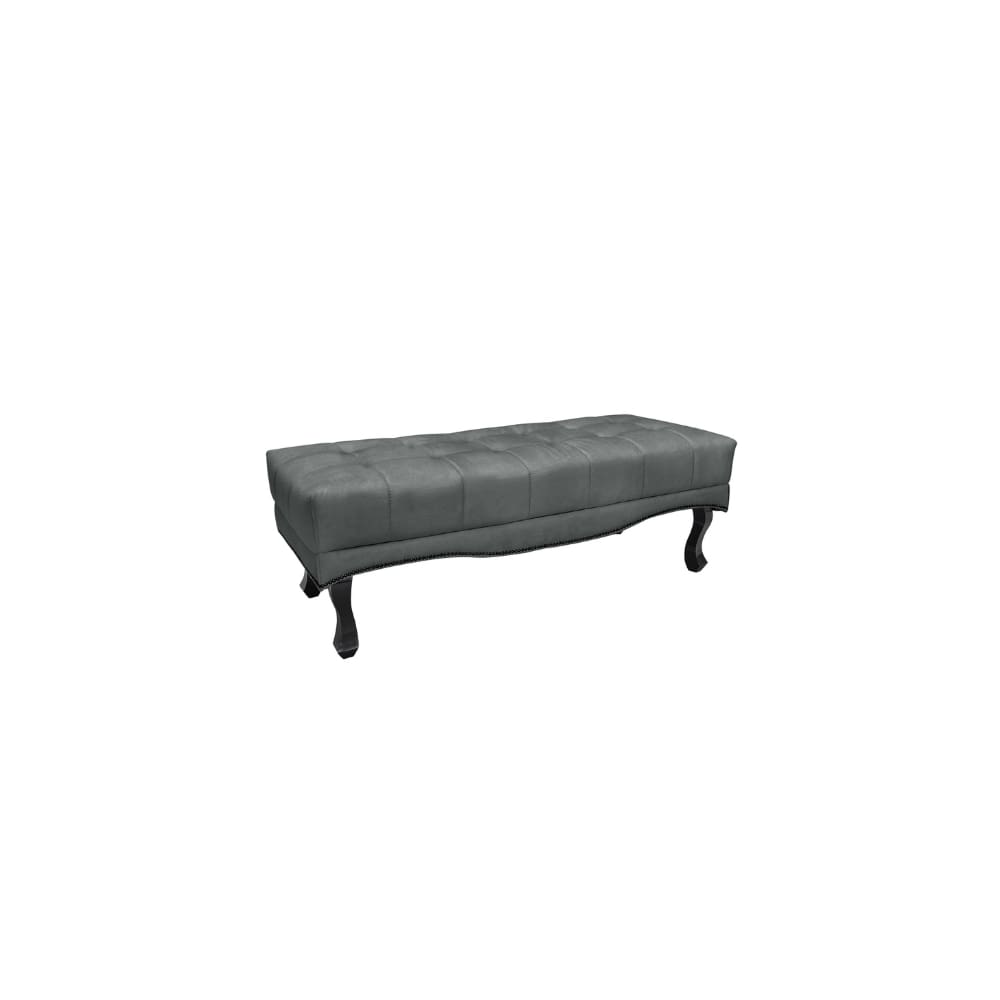 Recamier Calçadeira Decorativo Vicenza 1,40 cm Veludo Cinza - Montanaris Decor
