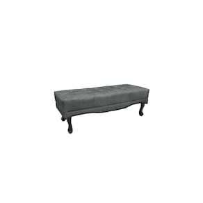 Recamier Calçadeira Decorativo Vicenza 90 cm Veludo Cinza - Montanaris Decor