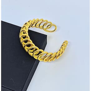 Pulseira Feminina Bracelete encaixe elos Geométricos circulares vazado Folheado a Ouro Dourado e Prata Luxo Tendência