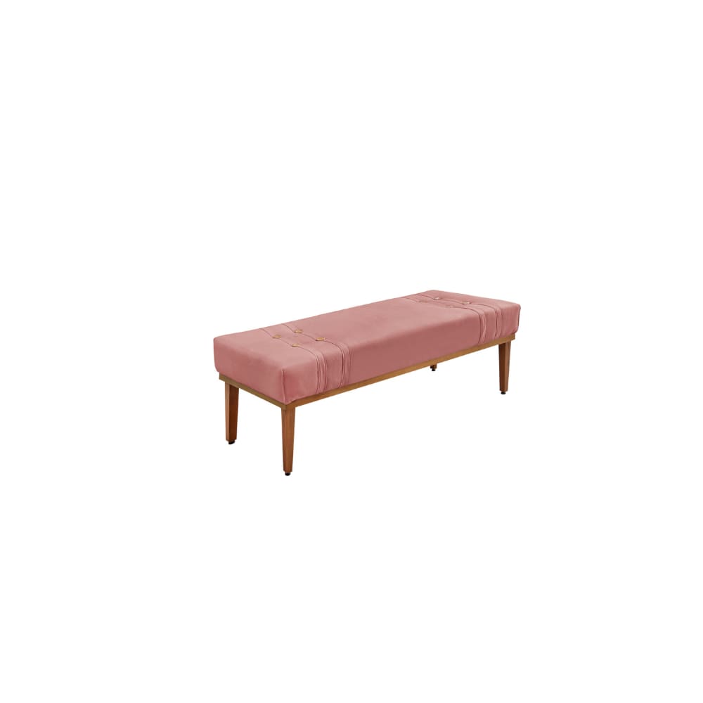 Recamier Calçadeira Decorativo Gênova 1,40 cm Veludo Rosa - Montanaris Decor