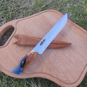Faca Artesanal Churrasco Santinha 10` Cabo Híbrido Nossa Sen
