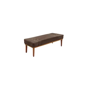 Recamier Calçadeira Decorativo Gênova 1,40 cm Veludo Marrom - Montanaris Decor