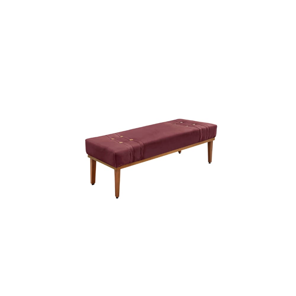 Recamier Calçadeira Decorativo Gênova 0,90 cm Veludo Vinho - Montanaris Decor