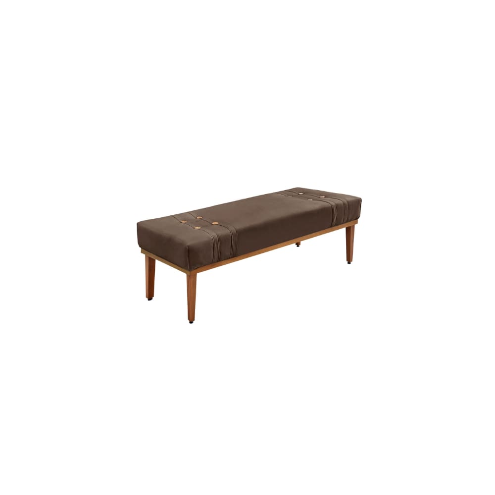 Recamier Calçadeira Decorativo Gênova 0,90 cm Veludo Marrom - Montanaris Decor