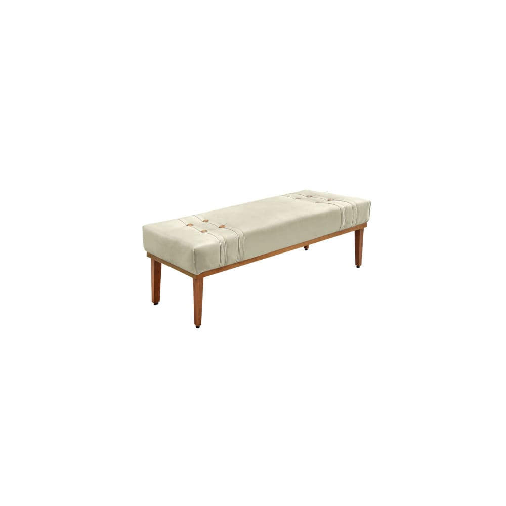 Recamier Calçadeira Decorativo Gênova 0,90 cm Veludo Bege - Montanaris Decor