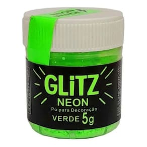 Corante Pó Glitz Neon Verde Brilha Na Luz Negra