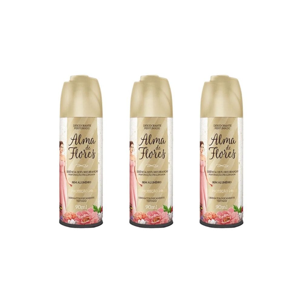Desodorante Spray Alma de Flores 90ml Ess Flores Brancas-3un