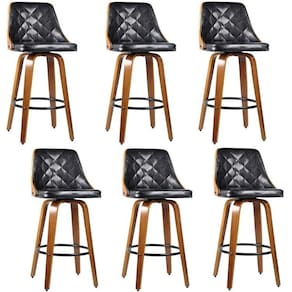 Kit com 6 Banquetas para Cozinha Milão Preto