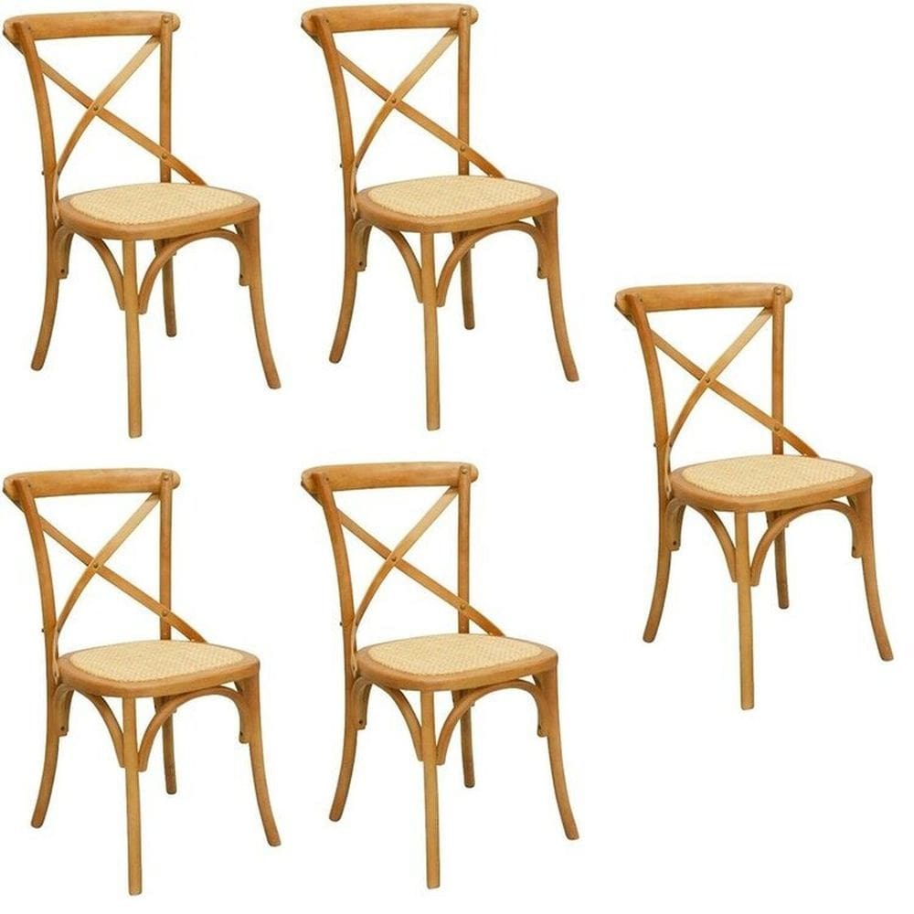 Kit com 5 Cadeiras de Jantar Katrina Bétula
