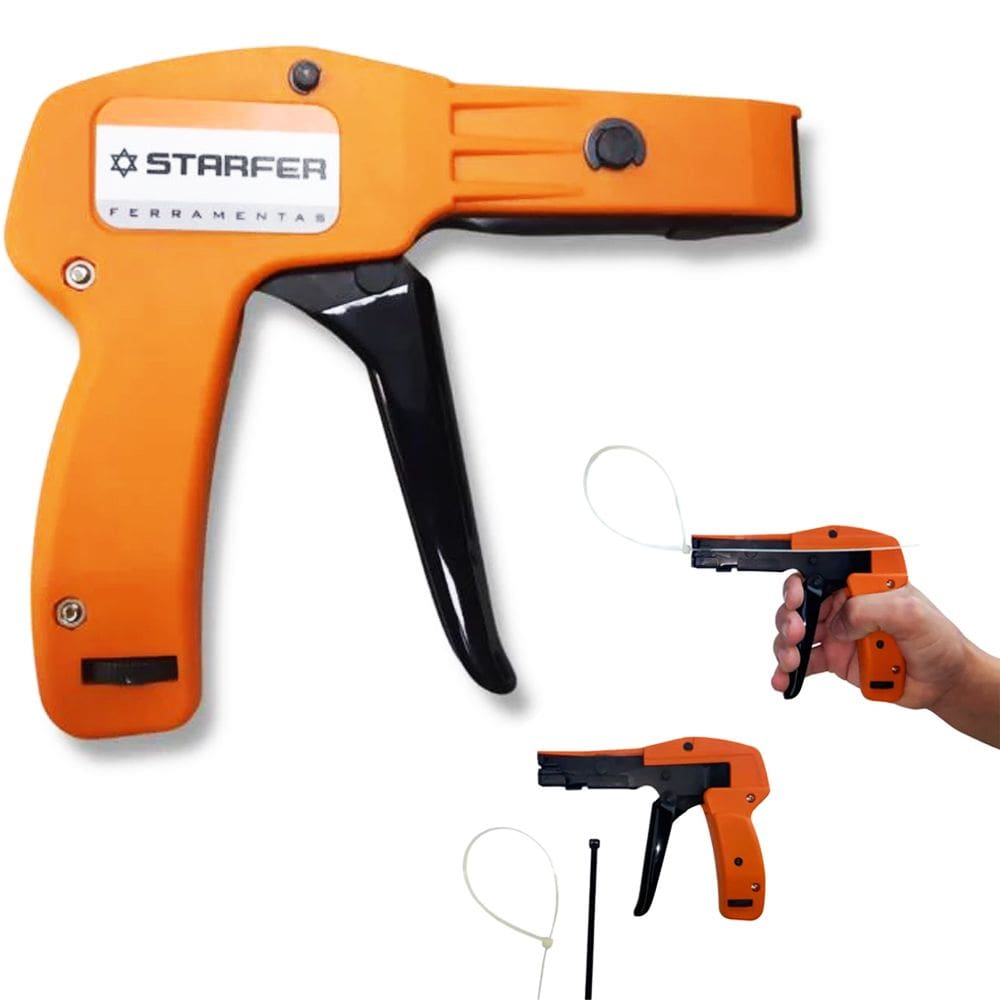 Pistola para Abraçadeira de Nylon Organização de Cabos Corte Automático 2,2 a 4,8mm - Starfer