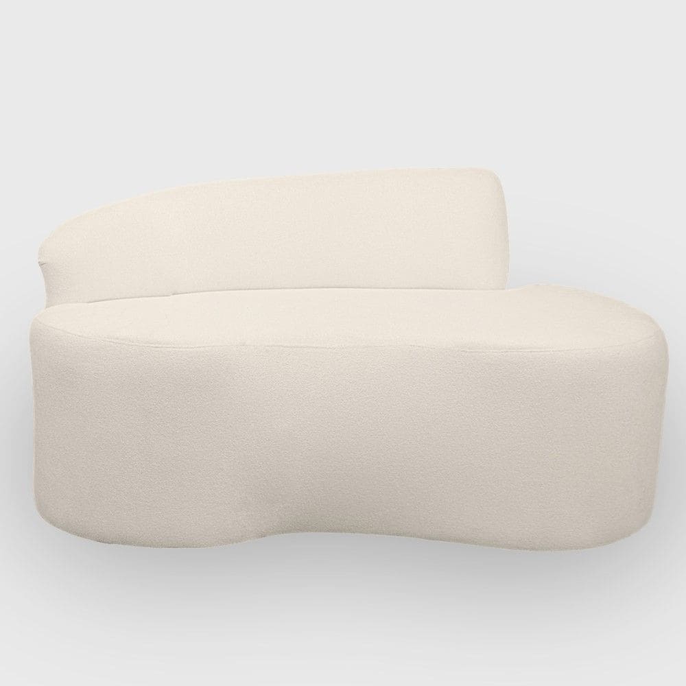 Sofa Organico Curvo 2 lugares 145 cm Boucle Branco