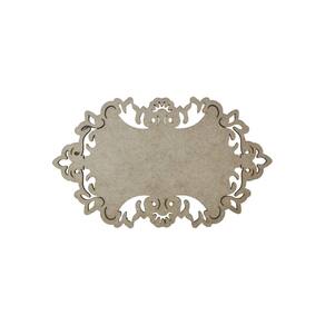 Placa Mdf Cru Artesanato Design Arabesco Floral 30Cm
