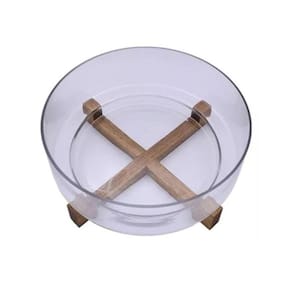 Saladeira De Vidro Com Base 28 Cm Mimo Acácia Vd24047