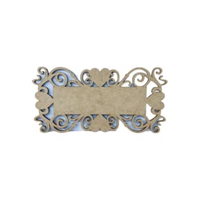 Placa Mdf Artesanato Design Quadrado Coração Aramado 30Cm