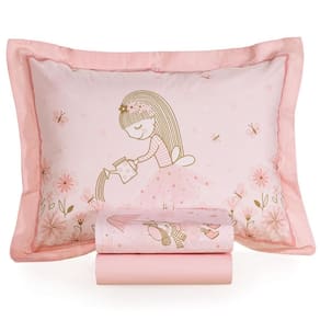 Jogo Cama Solteiro 200 Fios Karsten Lily Rosa