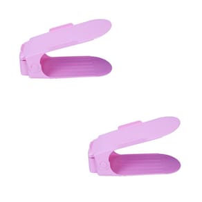 Kit 2 Organizadores Reforçado Sapatos Regulagem Altura Rosa