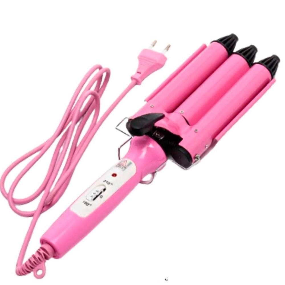 Ondulador Tri-Onda Profissional Rosa Bivolt 25Mm Cerâmica
