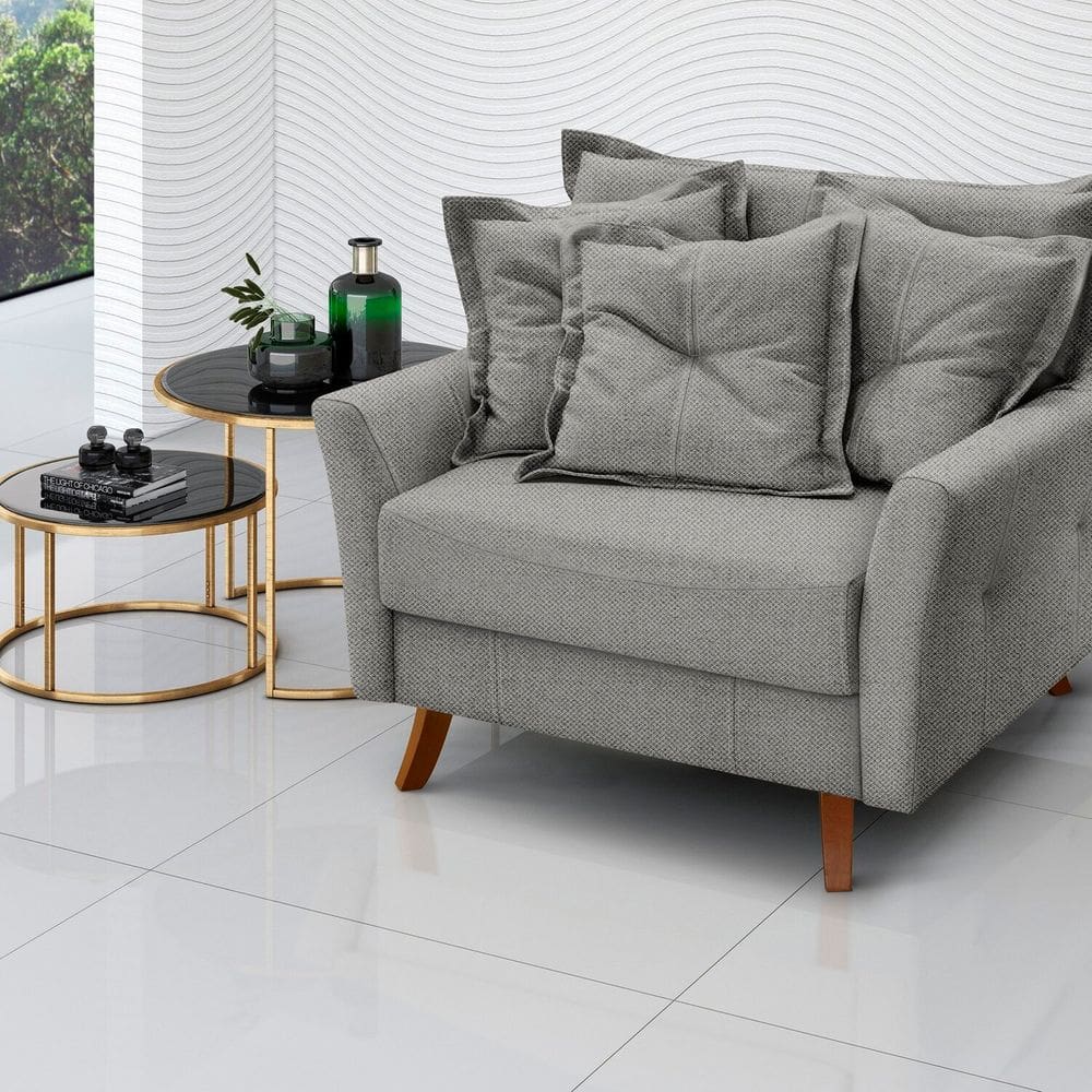 Poltrona para Sala de Estar Love Cinza