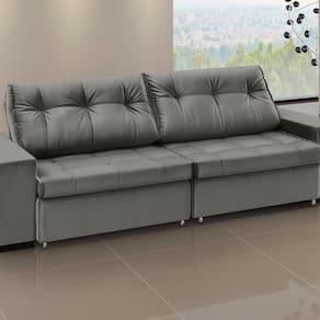 Sofá Orion - Retrátil / Reclinável 200 Cm- Veludo Cinza