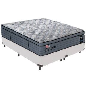 Cama Box Branca e Colchão Queen Charlotte Molas Sealy