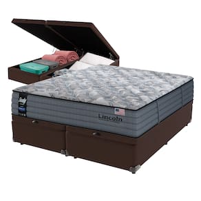 Cama Box Baú Marrom e Colchão Queen Lincoln Molas Ensacadas Sealy