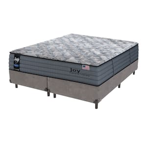 Cama Box Cinza e Colchão Queen Joy Molas Ensacadas Sealy