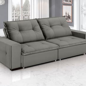 Sofá Aquarius - Retrátil / Reclinável 280 Cm Veludo Cinza