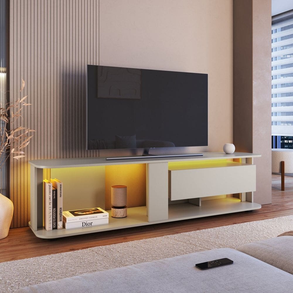 Rack para Tv até 65 Polegadas com 1 Gaveta e Iluminação em Led Rgb Ra0180 Arenas