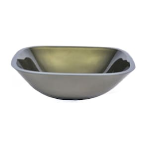 Cuba de Vidro Quadrada 35cm Ouro Envelhecido Ouro Envelhecido