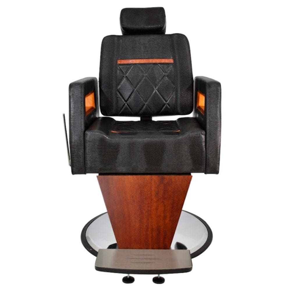Cadeira Malbec Barbearia Preto Croco - Kixiki