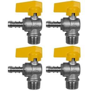 Kit 4 Registro Válvula Esférica 90 Rm Espigão 1/2`` Pex Gás